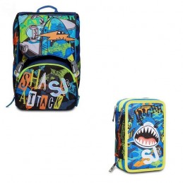 OFFERTA Kit Zaino astuccio zip seven SJ Animali Flip